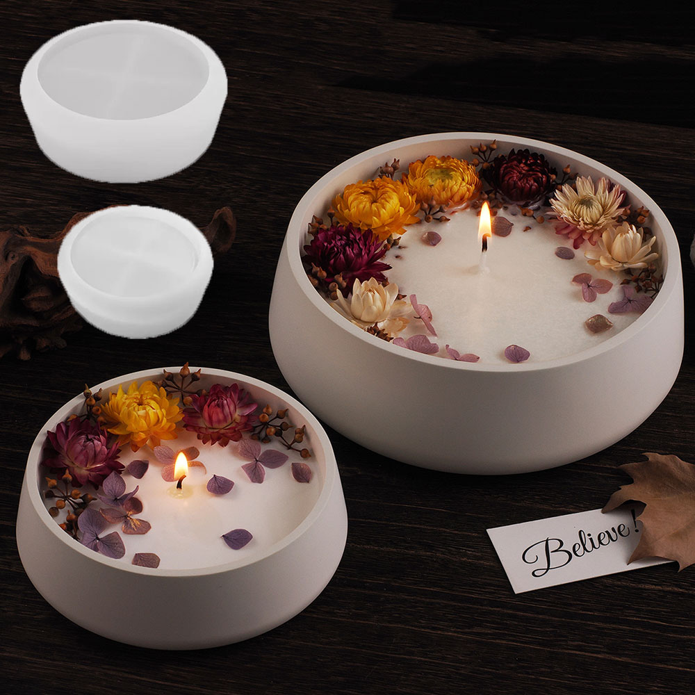 Gardening Tools Big - Large Bowl Shape Candle Jar Concrete