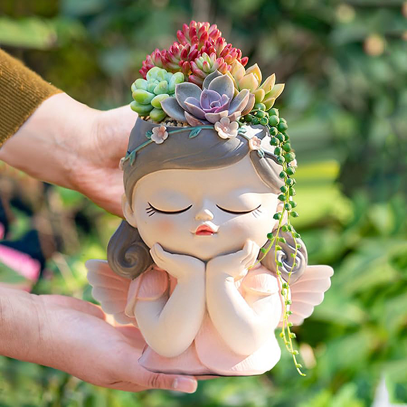 7 inch Cute Angel Girl Face Pl - огляд і ціна Gardening Tools Cute