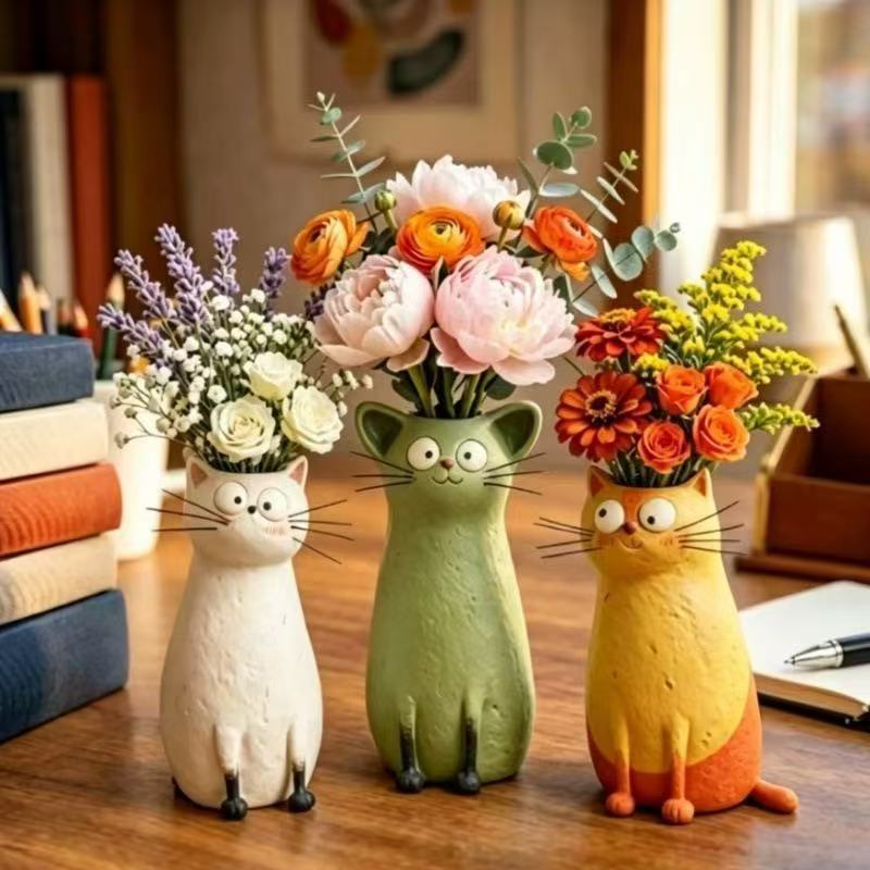 Creative Resin Cat Vase Quirky - огляд і ціна Gardening Tools Cute