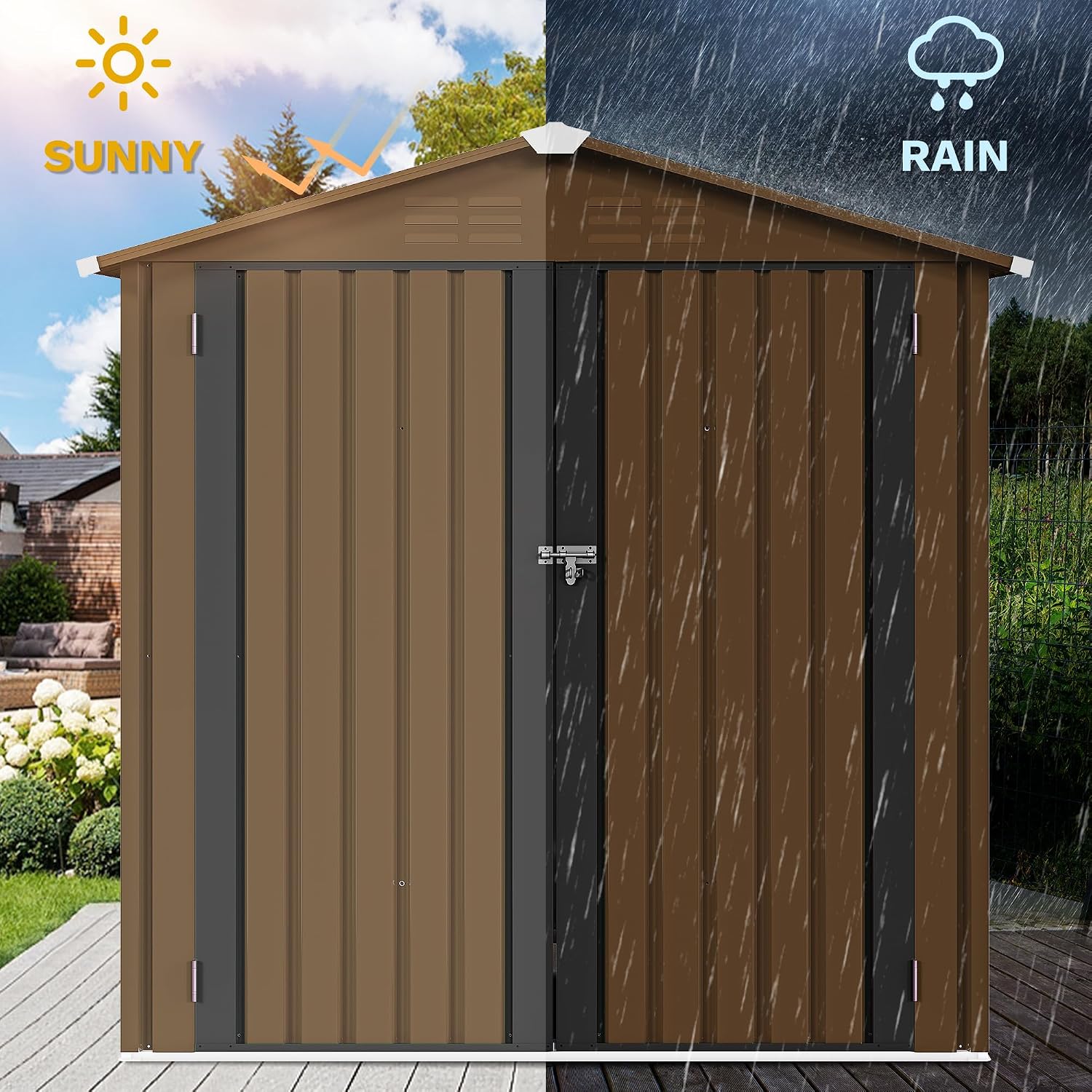6x4ft Metal Outdoor Storage Sh - огляд і ціна Gardening Tools