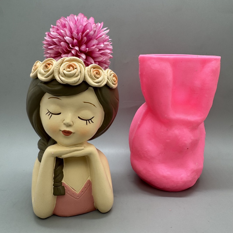 Cute girl flower pot silicone  - огляд і ціна Gardening Tools Cute