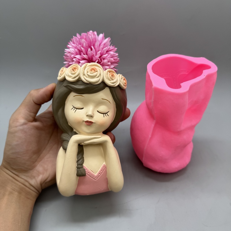 Cute girl flower pot silicone  - огляд і ціна Gardening Tools Cute