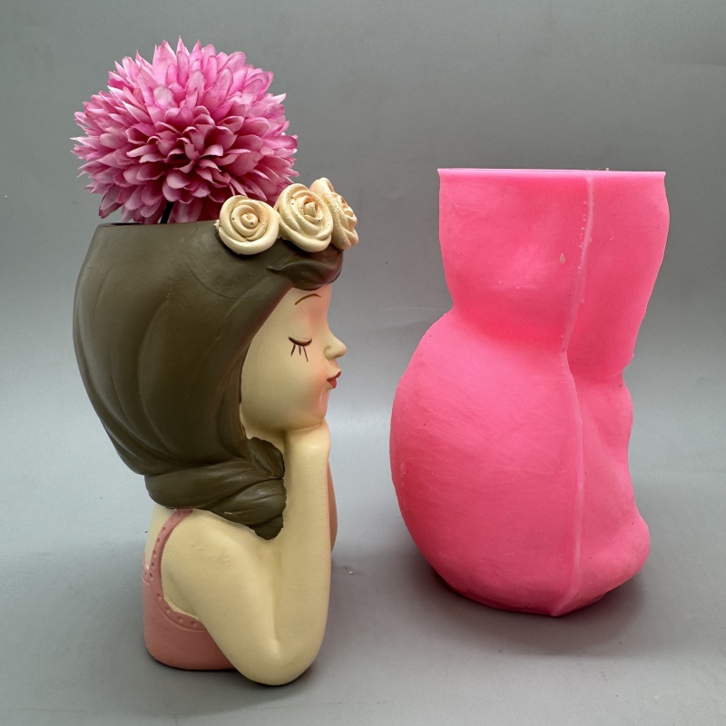 Cute girl flower pot silicone  - огляд і ціна Gardening Tools Cute