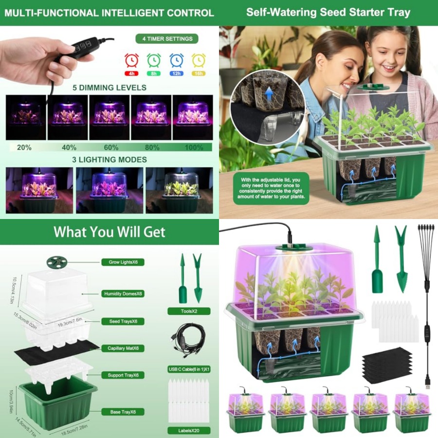 Seed Starter Tray with Light,  - огляд і ціна Greenhouse Mini Indoor