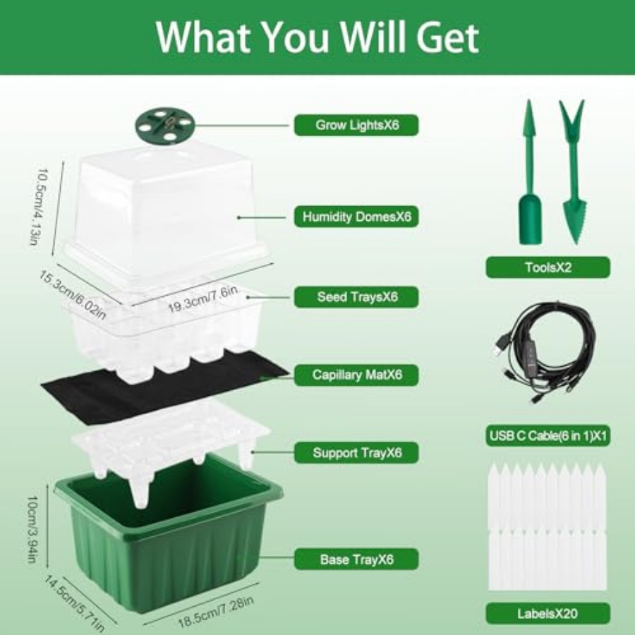 Seed Starter Tray with Light,  - огляд і ціна Greenhouse Mini Indoor