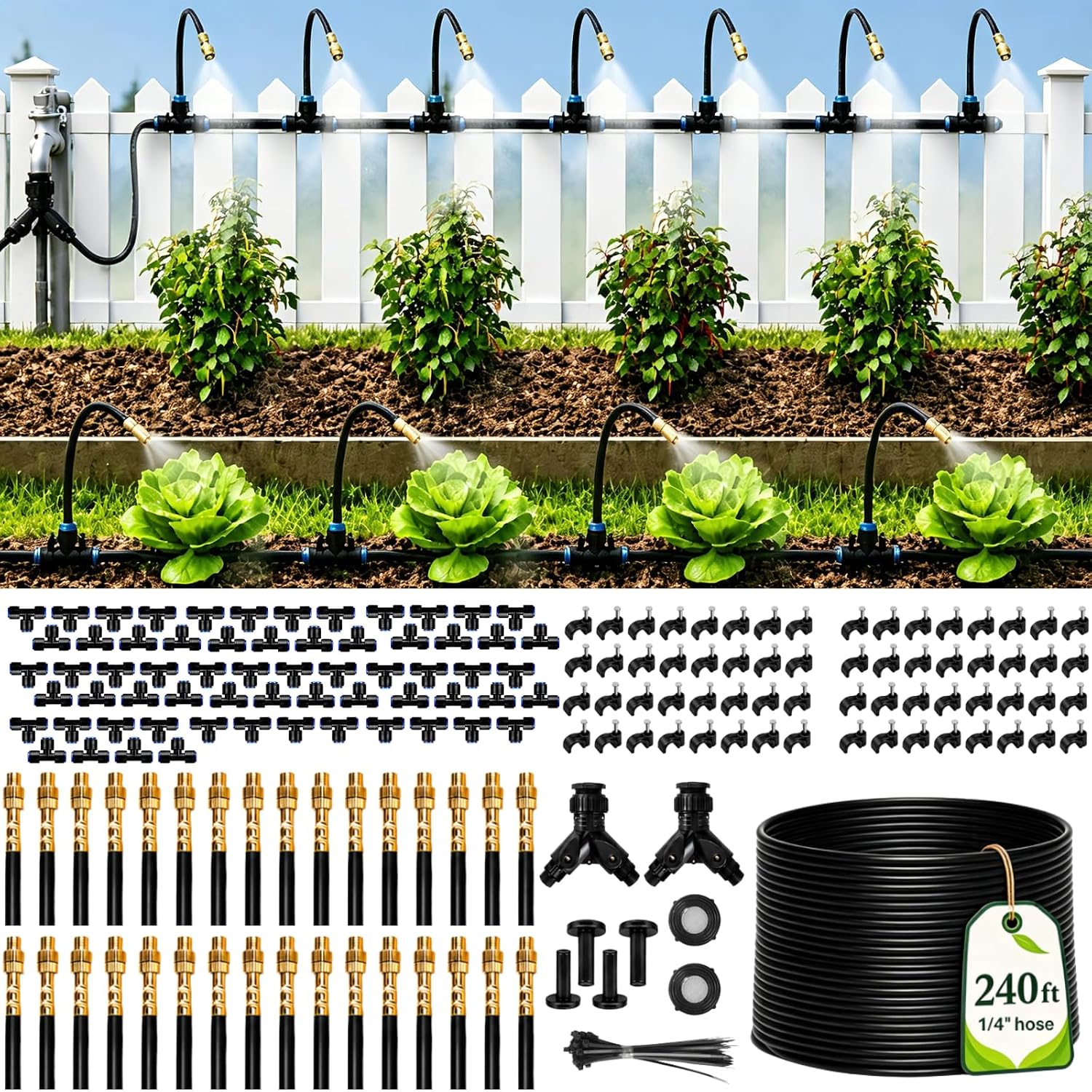 240Ft Drip Irrigation System,  - огляд і ціна Drip Irrigation Kit