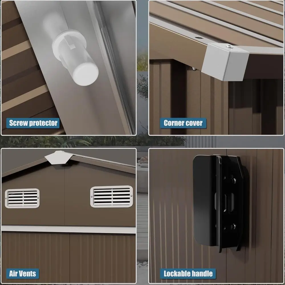 10T x 8T Outdoor Metal Storage - огляд і ціна Gardening Tools