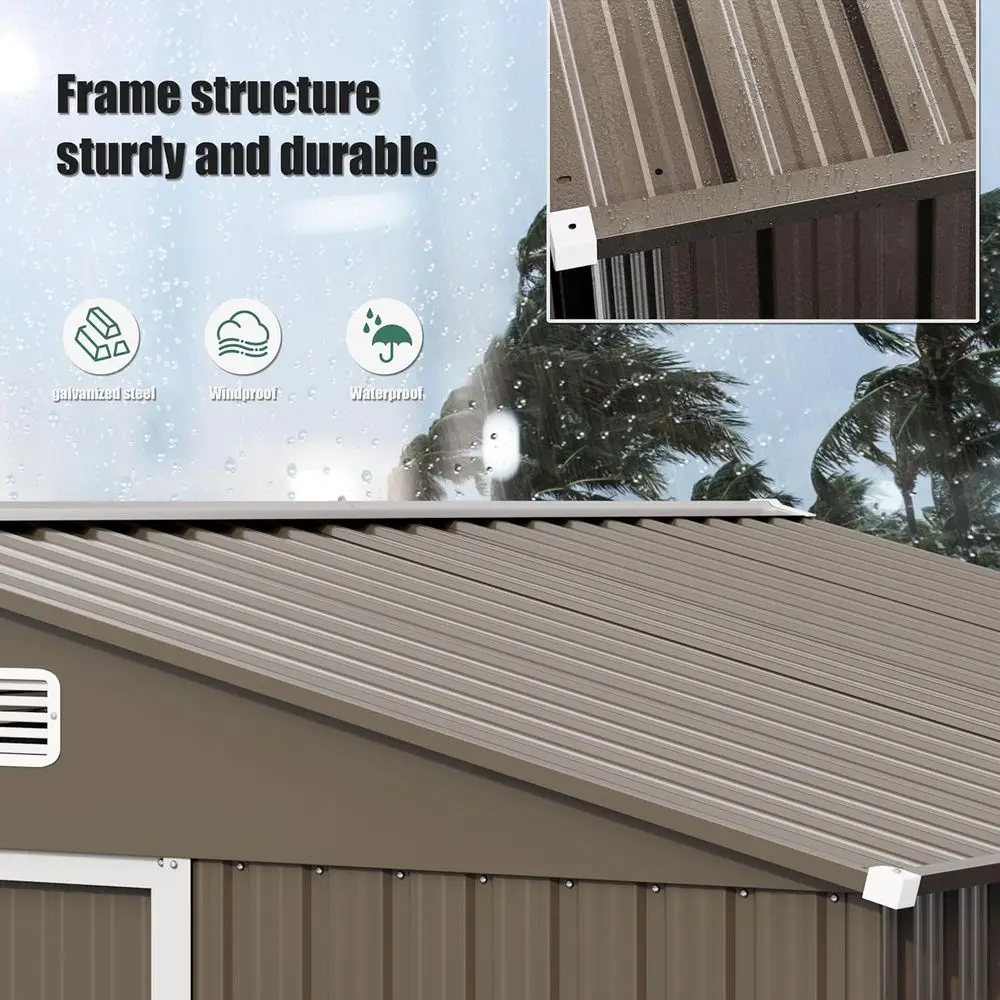 10T x 8T Outdoor Metal Storage - огляд і ціна Gardening Tools