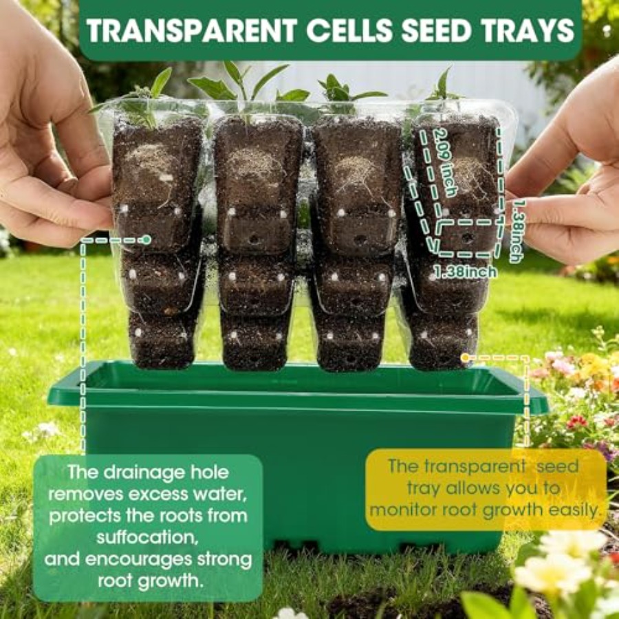 5 Packs Seed Starter Tray with - огляд і ціна Greenhouse Mini Indoor