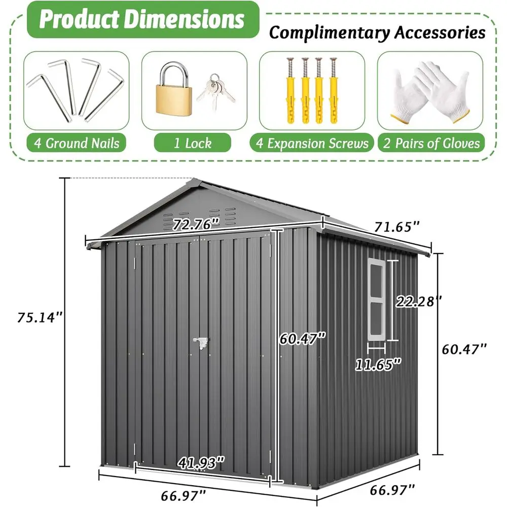 6x6 Galvanized Steel Outdoor S - огляд і ціна Gardening Tools